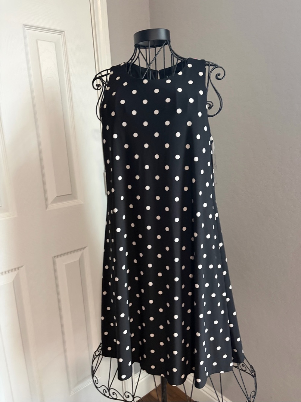 Ralph Lauren Black Midi Dress with White Polka Dots